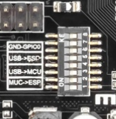 DIP switch positions on the UNO+WiFi R3 board