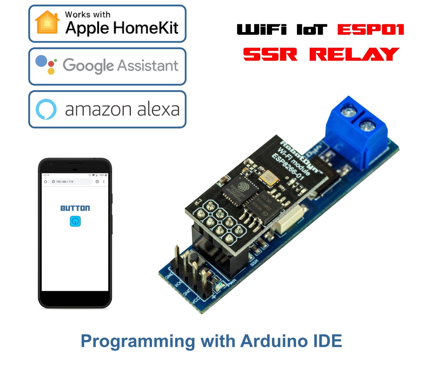 ESP-01 SSR AC Relay Module, AC 4A-600V — for Smart Home and DIY Projects